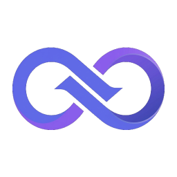 Reach application logo, a stylized 3D infinity loop with a blue and purple gradient